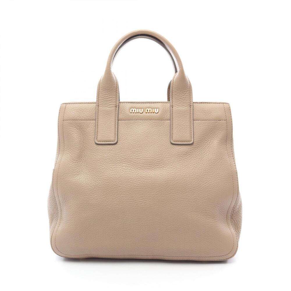 Miu Miu Vitello Caribe Handbag Leather Beige